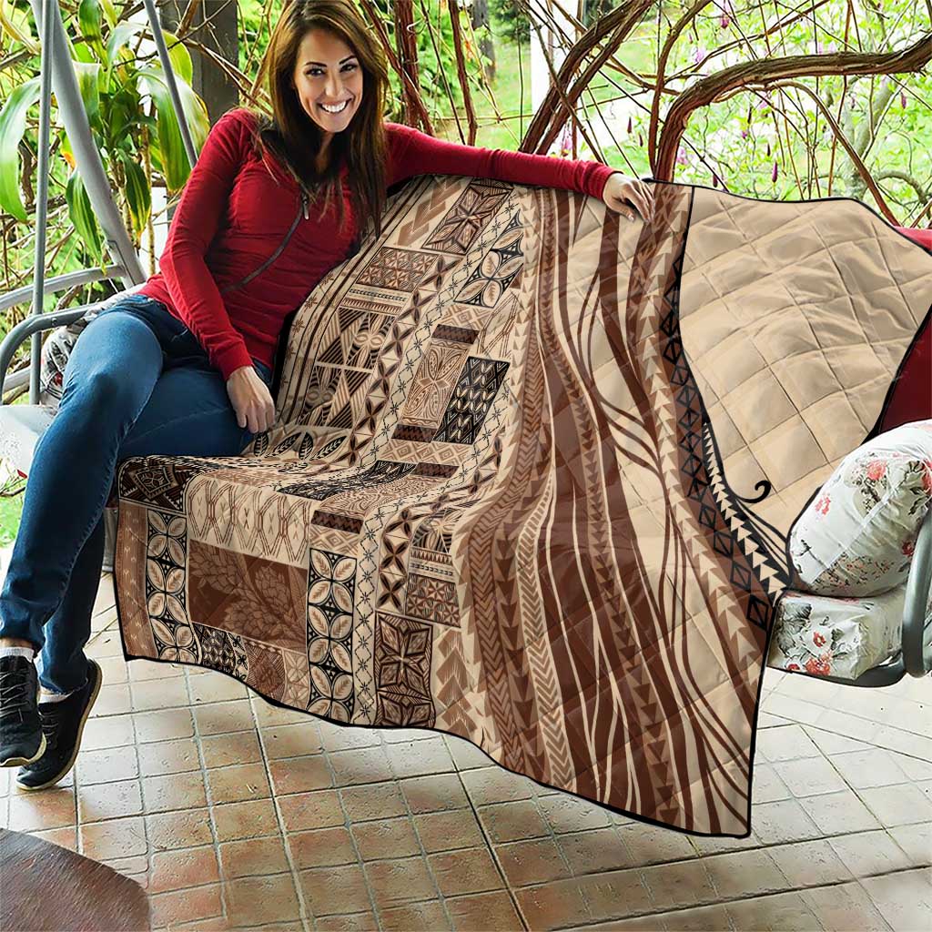 Pasifika Women's Day - Samoa Siapo Malu Tattoo Inspired Quilt Beige LT7 - Polynesian Pride