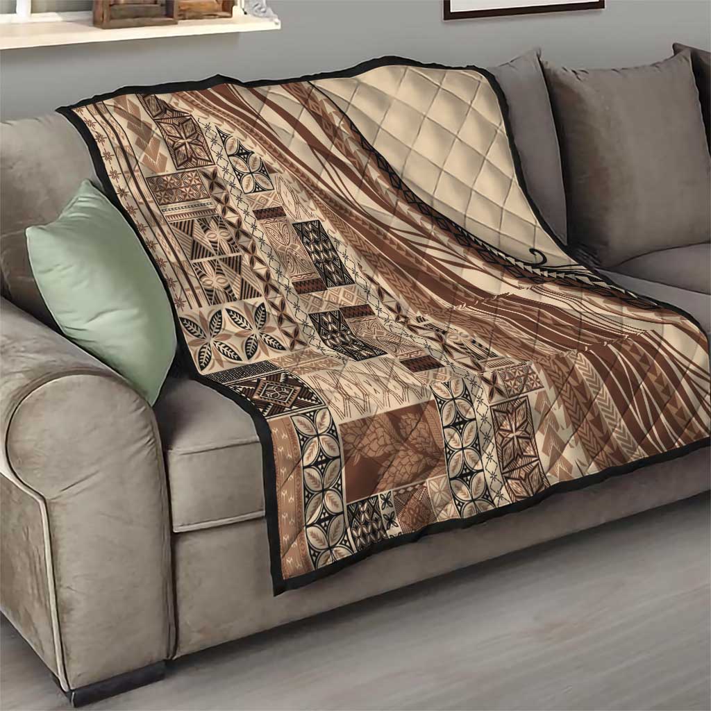Pasifika Women's Day - Samoa Siapo Malu Tattoo Inspired Quilt Beige LT7 - Polynesian Pride