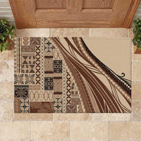 Pasifika Women's Day - Samoa Siapo Malu Tattoo Inspired Rubber Doormat Beige LT7 Beige - Polynesian Pride