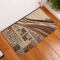 Pasifika Women's Day - Samoa Siapo Malu Tattoo Inspired Rubber Doormat Beige LT7 - Polynesian Pride