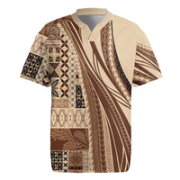 Pasifika Women's Day - Samoa Siapo Malu Tattoo Inspired Rugby Jersey Beige LT7 Beige - Polynesian Pride