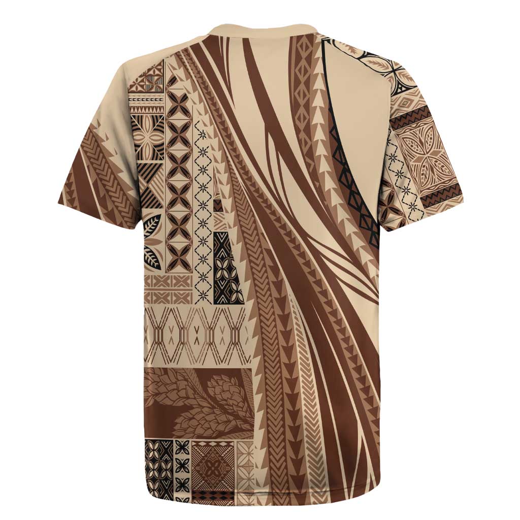 Pasifika Women's Day - Samoa Siapo Malu Tattoo Inspired Rugby Jersey Beige LT7 - Polynesian Pride