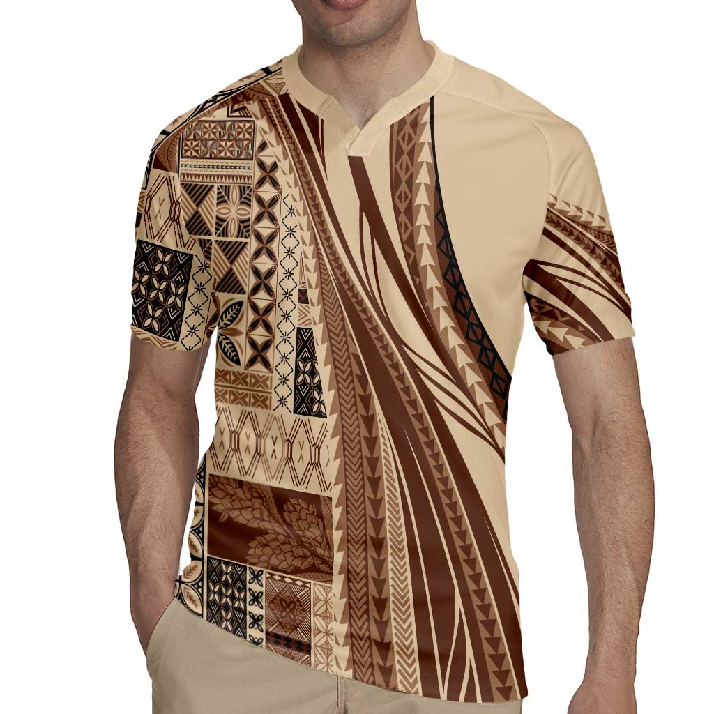 Pasifika Women's Day - Samoa Siapo Malu Tattoo Inspired Rugby Jersey Beige LT7 - Polynesian Pride