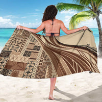 Pasifika Women's Day - Samoa Siapo Malu Tattoo Inspired Sarong Beige LT7 - Polynesian Pride