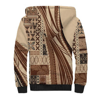 Pasifika Women's Day - Samoa Siapo Malu Tattoo Inspired Sherpa Hoodie Beige