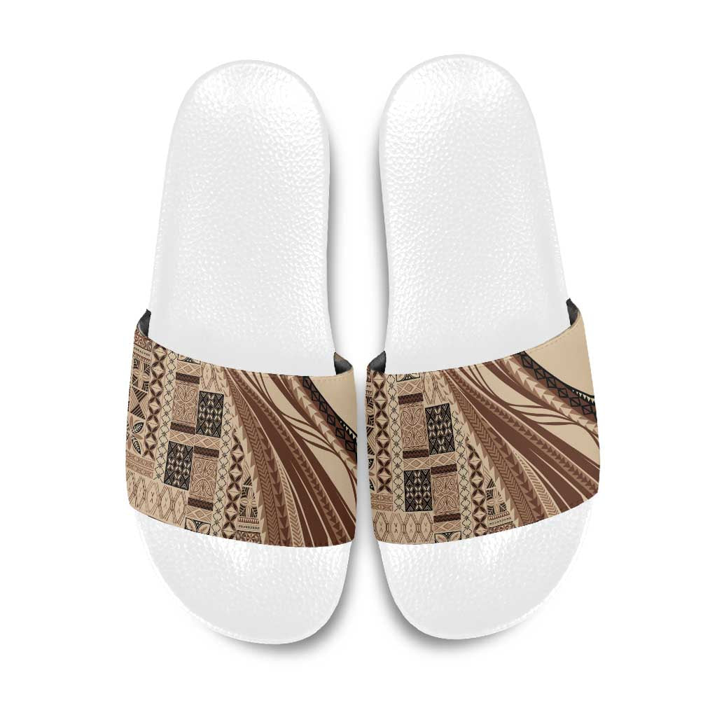 Pasifika Women's Day - Samoa Siapo Malu Tattoo Inspired Slide Sandals Beige