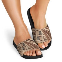 Pasifika Women's Day - Samoa Siapo Malu Tattoo Inspired Slide Sandals Beige
