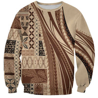 Pasifika Women's Day - Samoa Siapo Malu Tattoo Inspired Sweatshirt Beige LT7 Unisex Beige - Polynesian Pride