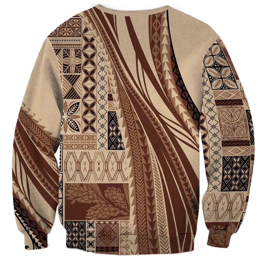 Pasifika Women's Day - Samoa Siapo Malu Tattoo Inspired Sweatshirt Beige LT7 - Polynesian Pride