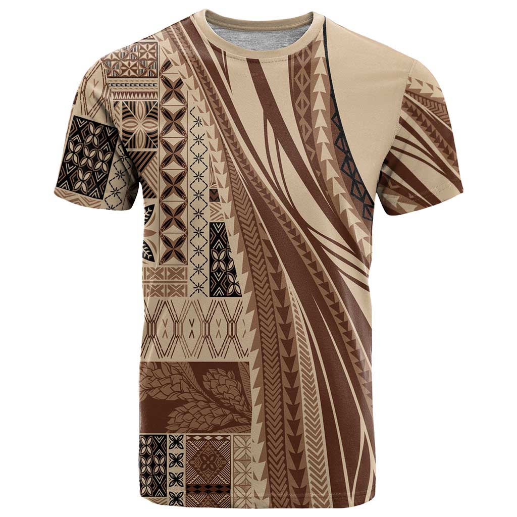 Pasifika Women's Day - Samoa Siapo Malu Tattoo Inspired T Shirt Beige LT7 Beige - Polynesian Pride