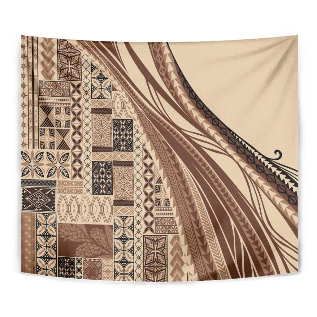 Pasifika Women's Day - Samoa Siapo Malu Tattoo Inspired Tapestry Beige LT7 - Polynesian Pride