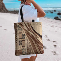 Pasifika Women's Day - Samoa Siapo Malu Tattoo Inspired Tote Bag Beige LT7 - Polynesian Pride