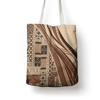 Pasifika Women's Day - Samoa Siapo Malu Tattoo Inspired Tote Bag Beige LT7 - Polynesian Pride