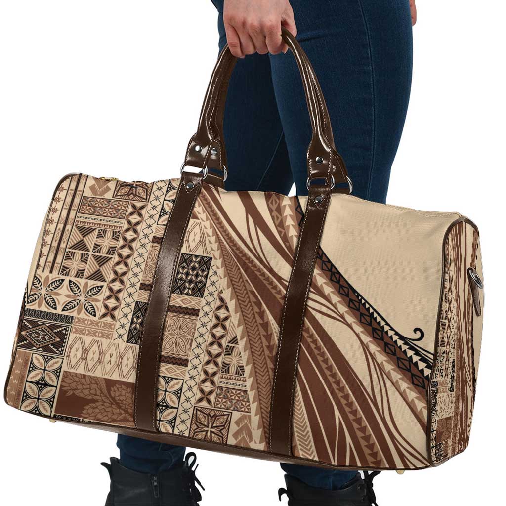 Pasifika Women's Day - Samoa Siapo Malu Tattoo Inspired Travel Bag Beige LT7 - Polynesian Pride