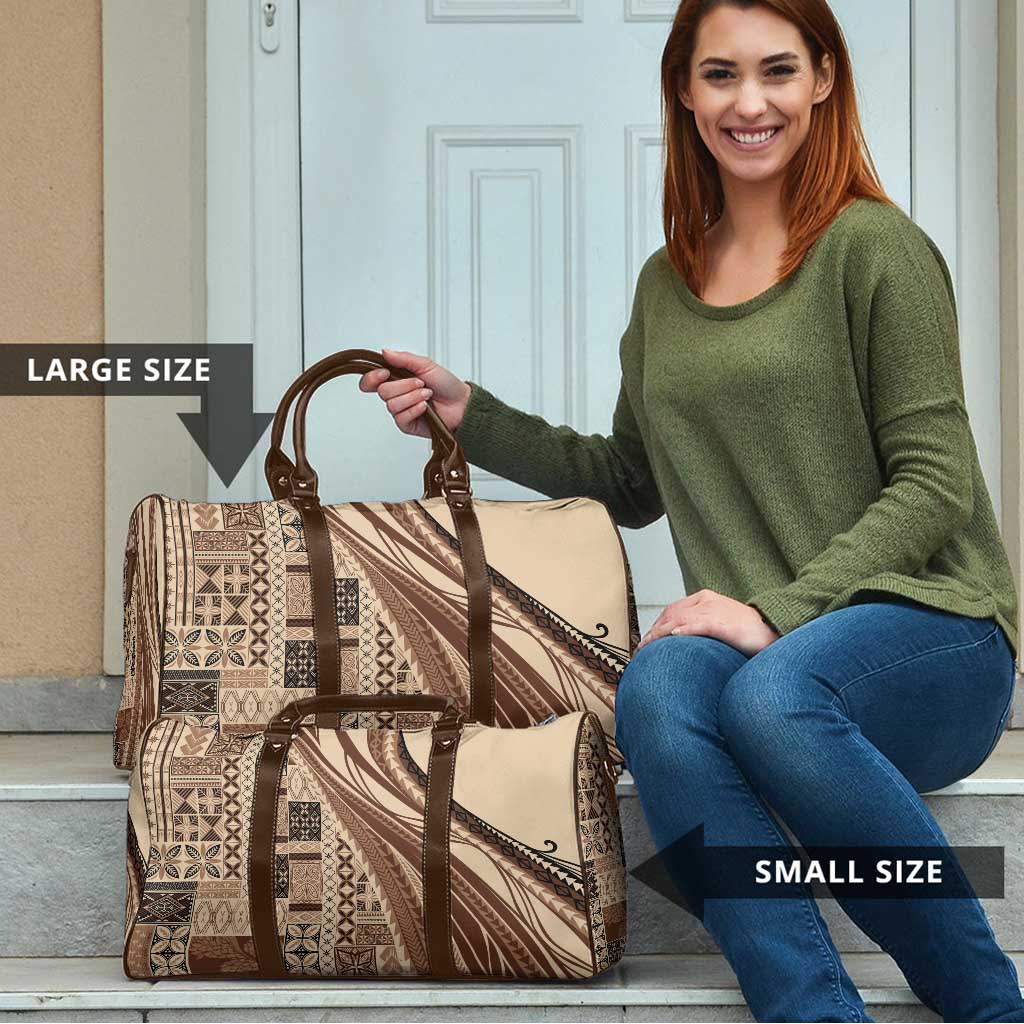 Pasifika Women's Day - Samoa Siapo Malu Tattoo Inspired Travel Bag Beige LT7 - Polynesian Pride