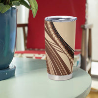 Pasifika Women's Day - Samoa Siapo Malu Tattoo Inspired Tumbler Cup Beige LT7 - Polynesian Pride