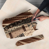 Pasifika Women's Day - Samoa Siapo Malu Tattoo Inspired Umbrella Beige LT7 - Polynesian Pride