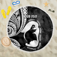 Mother's Day Beach Blanket Polynesia Vintage Hibiscus - Black LT7 One Size 150cm Black - Polynesian Pride