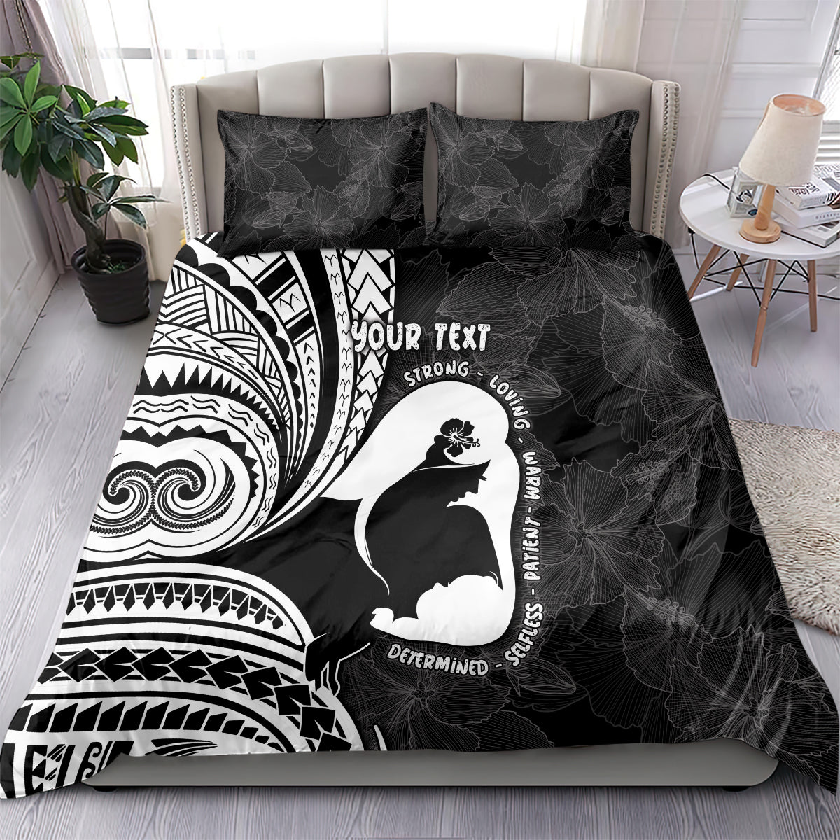 Mother's Day Bedding Set Polynesia Vintage Hibiscus - Black LT7 - Polynesian Pride
