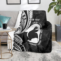 Mother's Day Blanket Polynesia Vintage Hibiscus - Black LT7 - Polynesian Pride