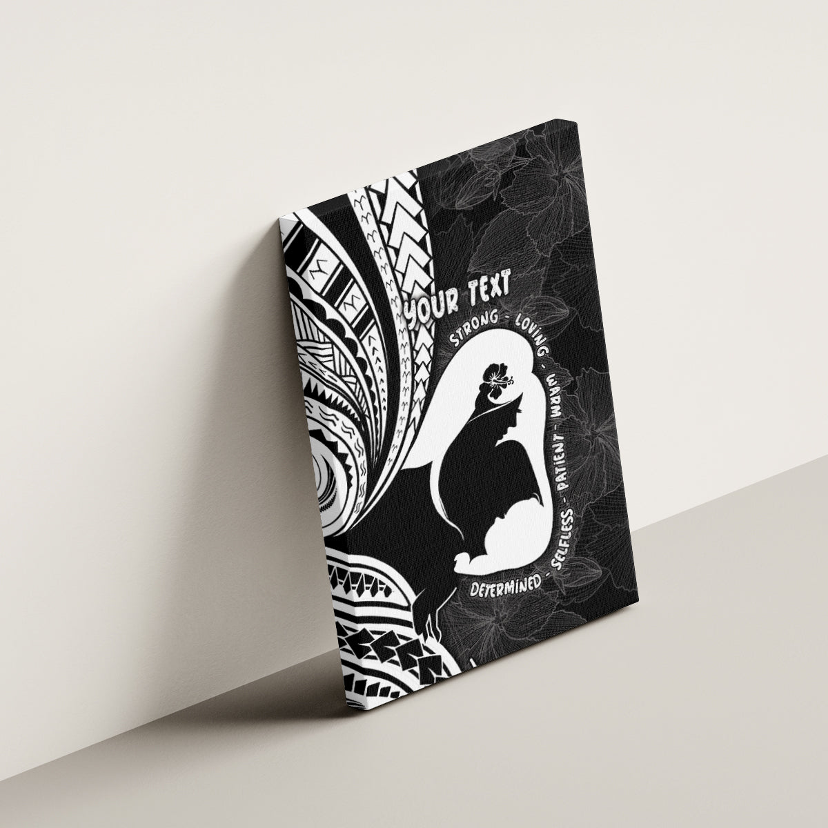 Mother's Day Canvas Wall Art Polynesia Vintage Hibiscus - Black LT7 - Polynesian Pride