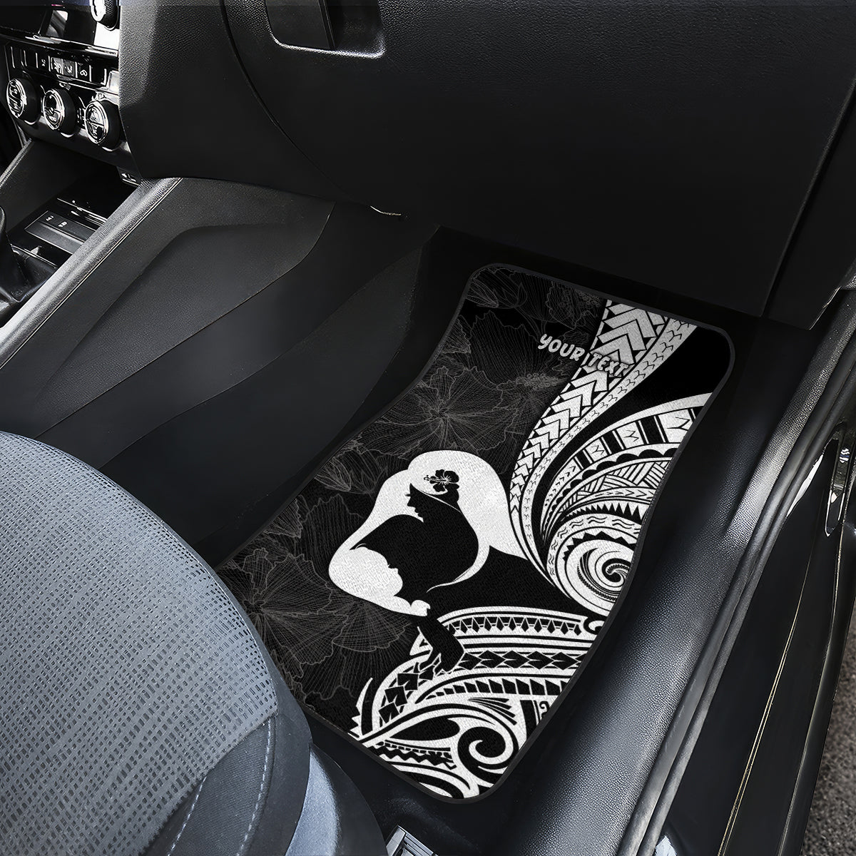 Mother's Day Car Mats Polynesia Vintage Hibiscus - Black LT7 - Polynesian Pride