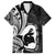 Mother's Day Family Matching Short Sleeve Bodycon Dress and Hawaiian Shirt Polynesia Vintage Hibiscus - Black