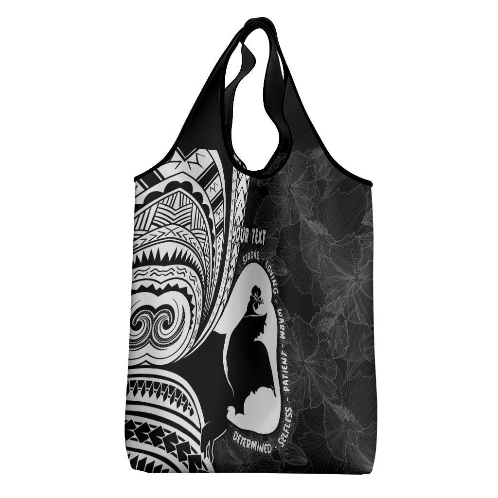 Mother's Day Grocery Bag Polynesia Vintage Hibiscus - Black LT7 - Polynesian Pride