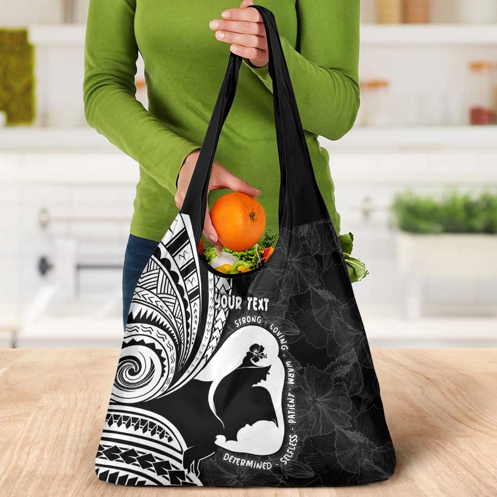 Mother's Day Grocery Bag Polynesia Vintage Hibiscus - Black LT7 - Polynesian Pride