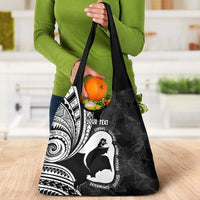 Mother's Day Grocery Bag Polynesia Vintage Hibiscus - Black LT7 - Polynesian Pride