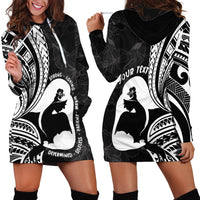 Mother's Day Hoodie Dress Polynesia Vintage Hibiscus - Black LT7 - Polynesian Pride