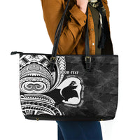 Mother's Day Leather Tote Bag Polynesia Vintage Hibiscus - Black LT7 - Polynesian Pride