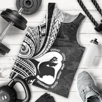 Mother's Day Men Tank Top Polynesia Vintage Hibiscus - Black LT7 - Polynesian Pride