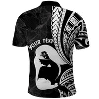 Mother's Day Polo Shirt Polynesia Vintage Hibiscus - Black