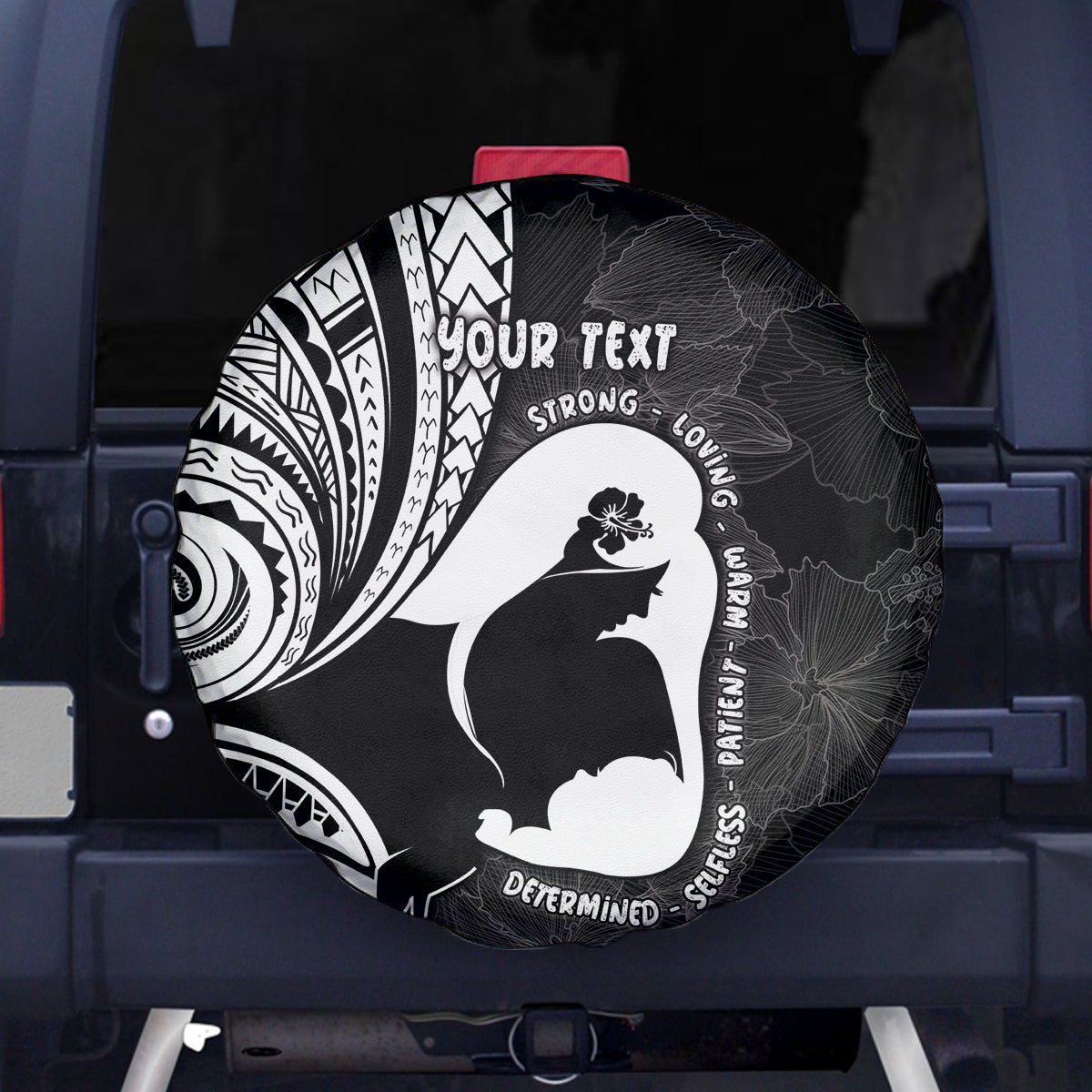 Mother's Day Spare Tire Cover Polynesia Vintage Hibiscus - Black LT7 - Polynesian Pride