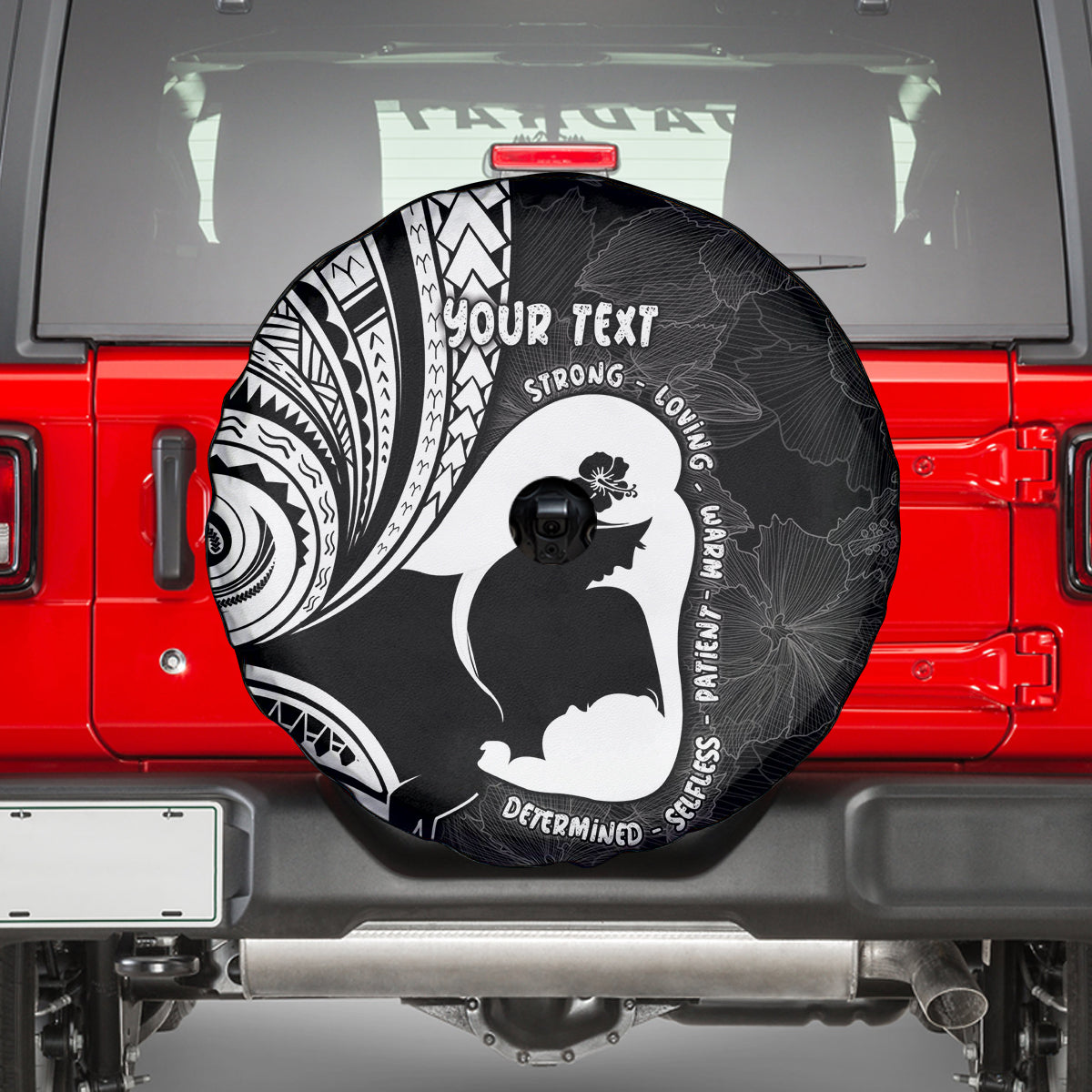 Mother's Day Spare Tire Cover Polynesia Vintage Hibiscus - Black LT7 - Polynesian Pride