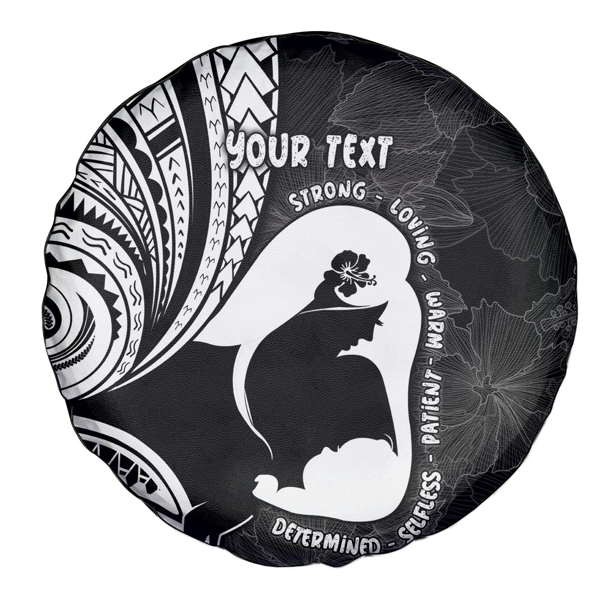 Mother's Day Spare Tire Cover Polynesia Vintage Hibiscus - Black LT7 - Polynesian Pride