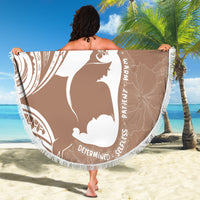 Mother's Day Beach Blanket Polynesia Vintage Hibiscus - Brown LT7 - Polynesian Pride