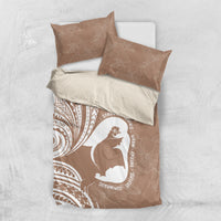 Mother's Day Bedding Set Polynesia Vintage Hibiscus - Brown LT7 US Twin 172cm x 218cm Brown - Polynesian Pride