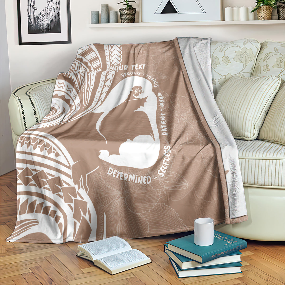 Mother's Day Blanket Polynesia Vintage Hibiscus - Brown LT7 Brown - Polynesian Pride