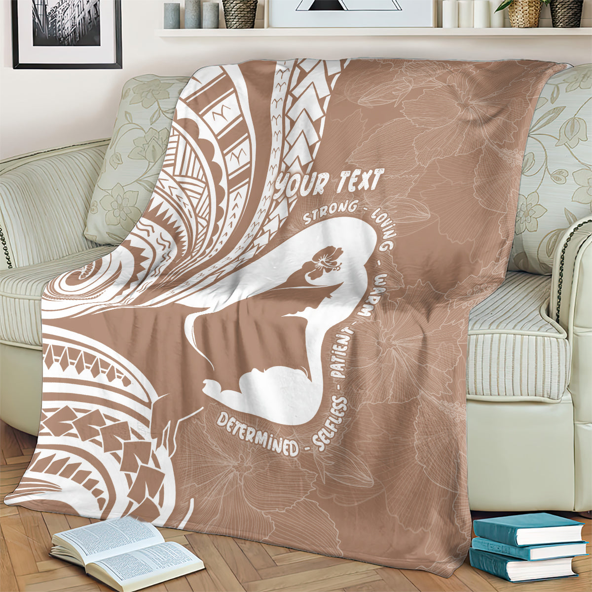 Mother's Day Blanket Polynesia Vintage Hibiscus - Brown LT7 - Polynesian Pride