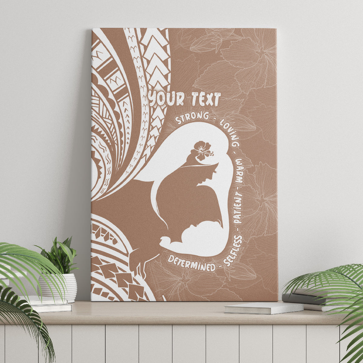 Mother's Day Canvas Wall Art Polynesia Vintage Hibiscus - Brown LT7 - Polynesian Pride