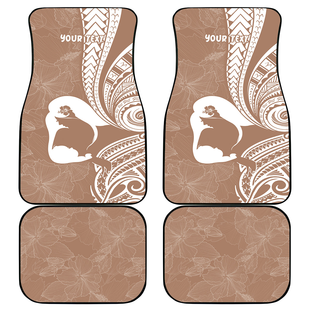 Mother's Day Car Mats Polynesia Vintage Hibiscus - Brown LT7 - Polynesian Pride