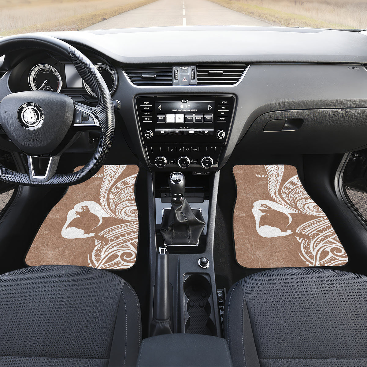 Mother's Day Car Mats Polynesia Vintage Hibiscus - Brown LT7 Set 2pcs - Front Brown - Polynesian Pride