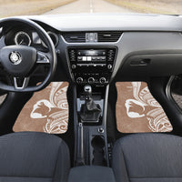 Mother's Day Car Mats Polynesia Vintage Hibiscus - Brown LT7 Set 2pcs - Front Brown - Polynesian Pride