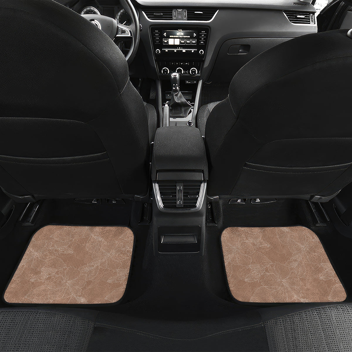 Mother's Day Car Mats Polynesia Vintage Hibiscus - Brown LT7 Set 2pcs - Back Brown - Polynesian Pride
