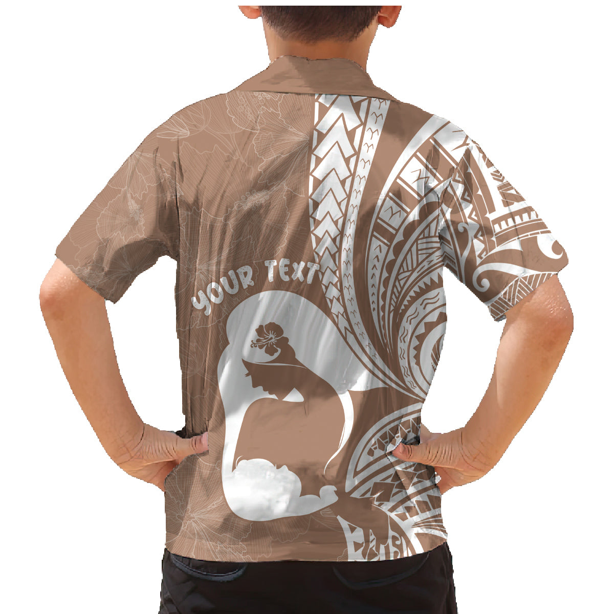 Mother's Day Family Matching Mermaid Dress and Hawaiian Shirt Polynesia Vintage Hibiscus - Brown