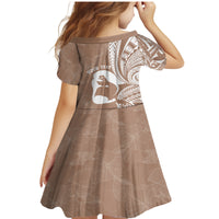 Mother's Day Family Matching Mermaid Dress and Hawaiian Shirt Polynesia Vintage Hibiscus - Brown