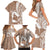 Mother's Day Family Matching Short Sleeve Bodycon Dress and Hawaiian Shirt Polynesia Vintage Hibiscus - Brown