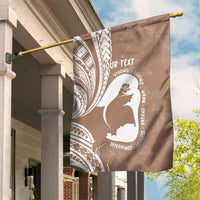 Mother's Day Garden Flag Polynesia Vintage Hibiscus - Brown LT7 House Flag Brown - Polynesian Pride